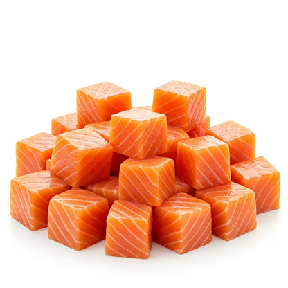 Cubos de Salmón sin piel  - Empaque 500 Gramos