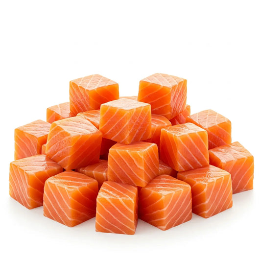 Cubos de Salmón sin piel  - Empaque 500 Gramos