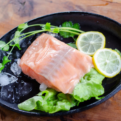 Salmón Porción sin piel 180 a 250 gramos.